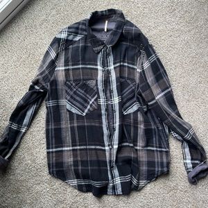 Free people plaid button up